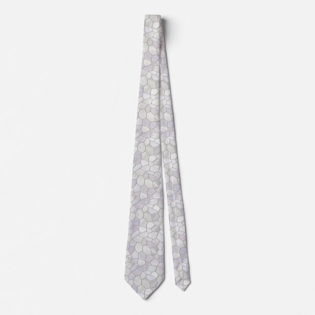 French Gray Platinum Mosaic Neck Tie (Front)