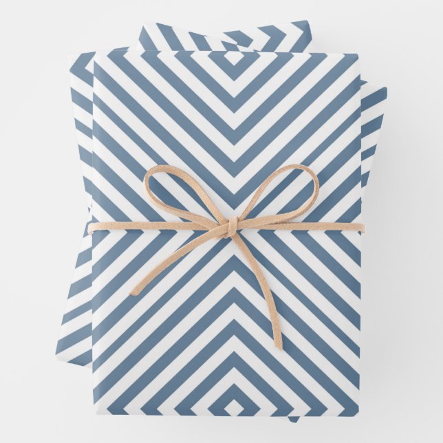 French Grey Diamond Chevron Wrapping Paper Sheets (In situ)