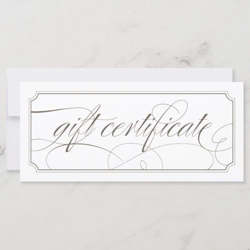 French Grey Elegant Script Gift Certificates