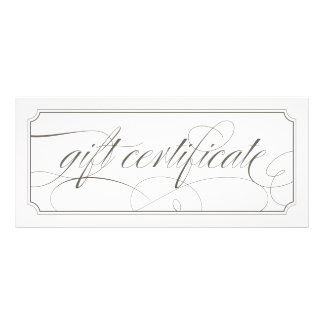 French Grey Elegant Script Gift Certificates