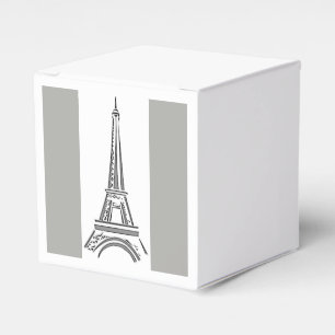French Grey Paris Themed Eiffel Tower Favor Boxes
