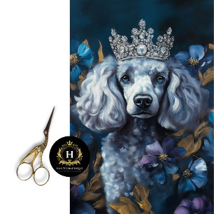 French Grey Poodle Portrait Decoupage Tissue Paper