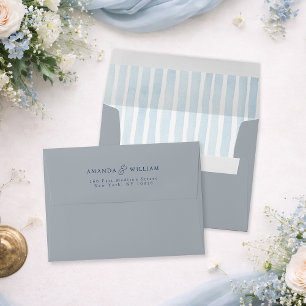 French Grey Wedding Envelope with Address Printing