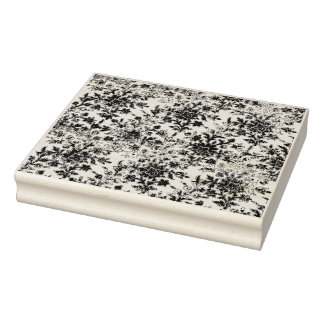French Grungy Floral Textured Pattern Rubber Stamp