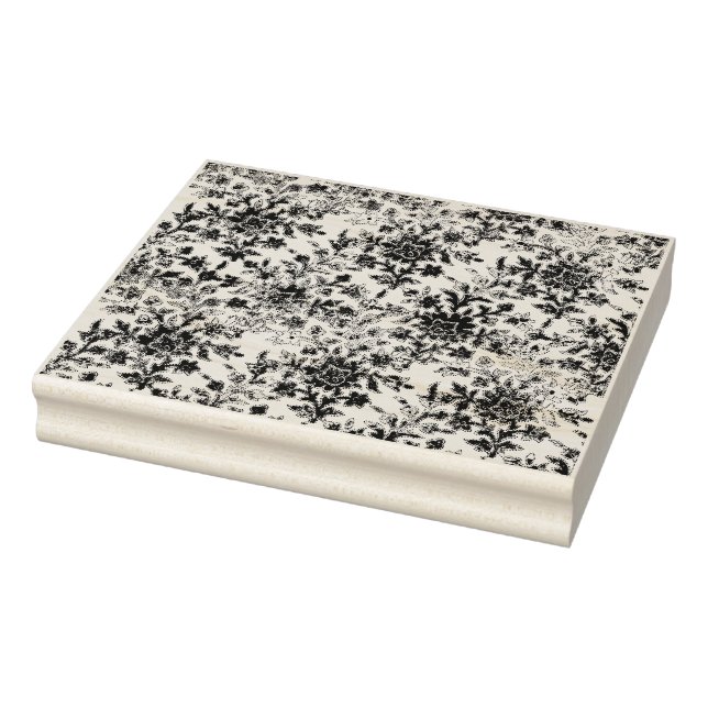 French Grungy Floral Textured Pattern Rubber Stamp (Stamp)
