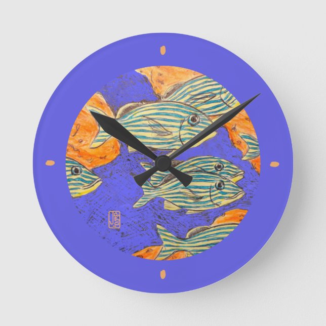 French Grunts (Fish) Round Wall Clock (Front)