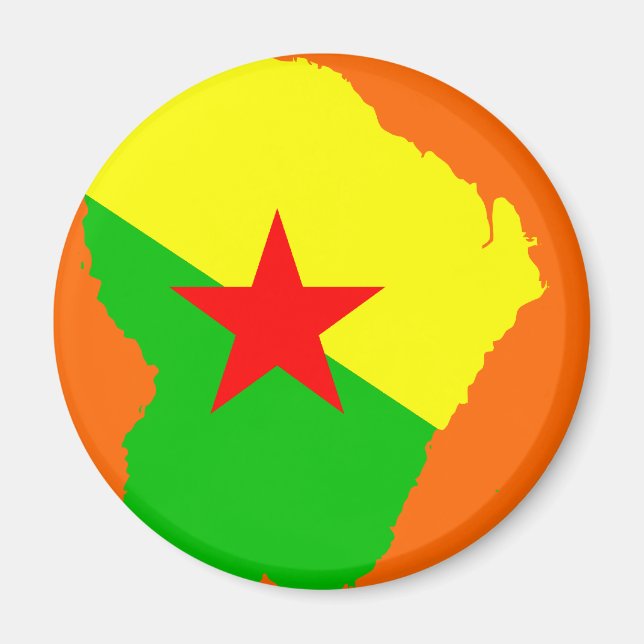FRENCH Guiana flag map Magnet (Front)