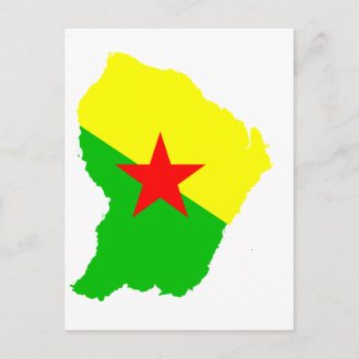 FRENCH Guiana flag map Postcard