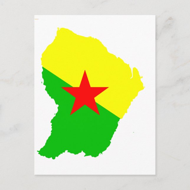FRENCH Guiana flag map Postcard (Front)