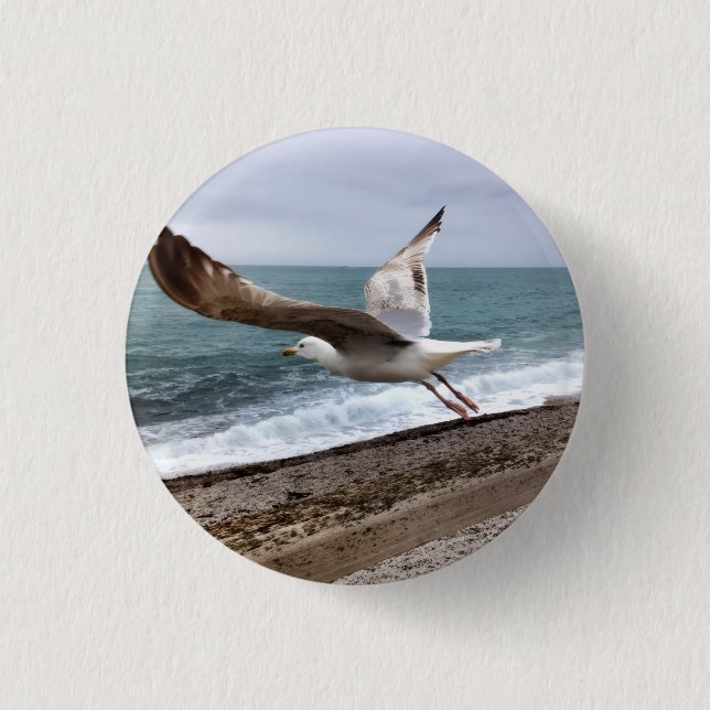 French gull of Etretat Button (Front)