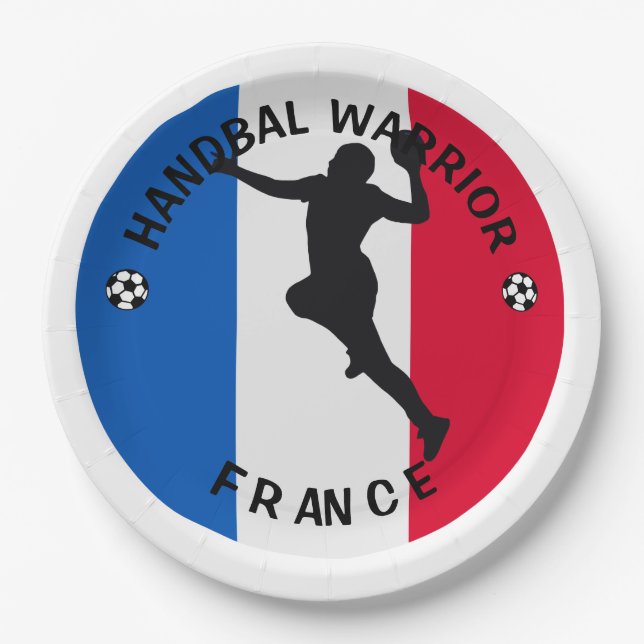 FRENCH HANDBALL PLAYER PAPER PLATES (Front)