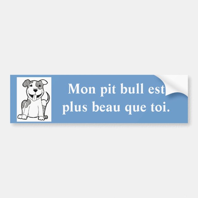 French Handsome Pit Bull Bumper Sticker (Front)