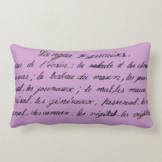 French Handwriting Collection Lumbar Pillow