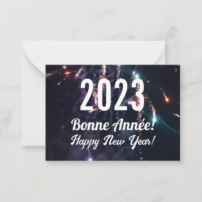 French Happy New Year  Note Card (Front)