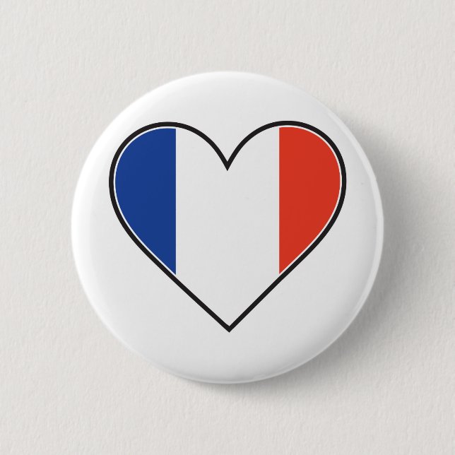 French Heart Flag Button (Front)