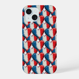 French Hearts 2 iPhone 15 Case