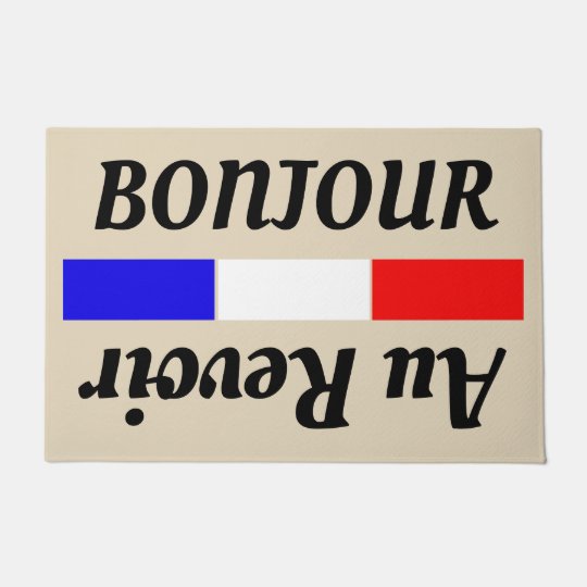 French Hello Goodbye Bonjour Au Revoir Doormat Zazzle Com