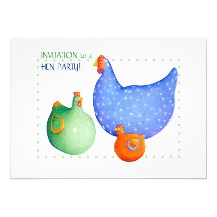 French Hens Hen Party Invitation