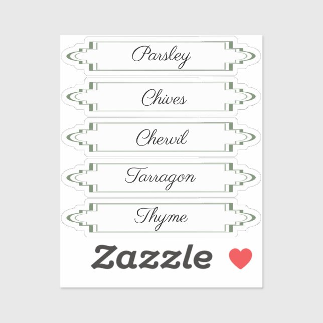 French Herb Label Stickers Fines Herbes       (Sheet)