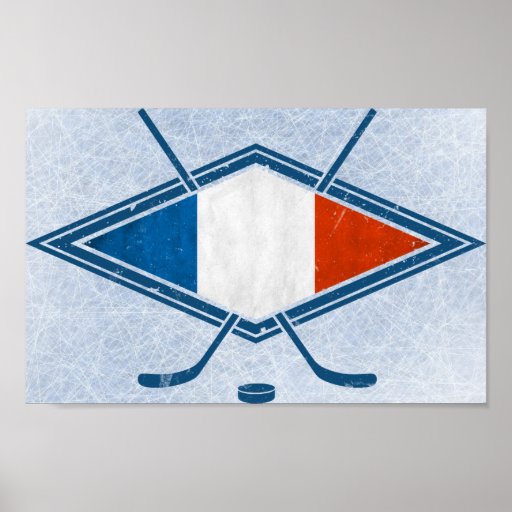 French Hockey Flag Logo Poster