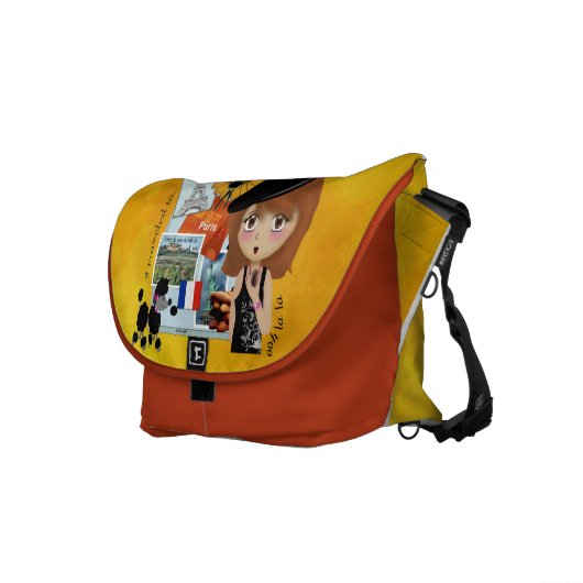 French Holiday Rickshaw Messenger Bag (Front Right)