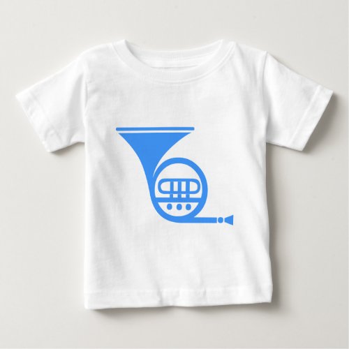 French Horn _ Baby Blue Baby T_Shirt