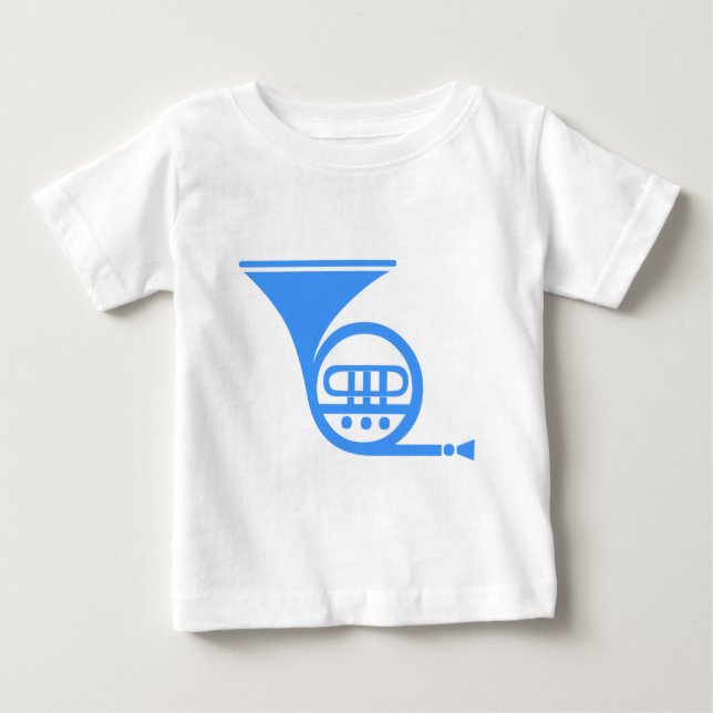 French Horn - Baby Blue Baby T-Shirt (Front)