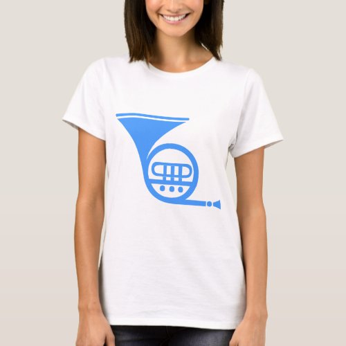 French Horn _ Baby Blue T_Shirt