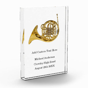 French Horn Band Award Customize Photo Block