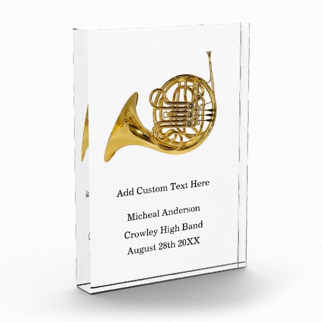 French Horn Band Award Customize  Photo Block (Left)