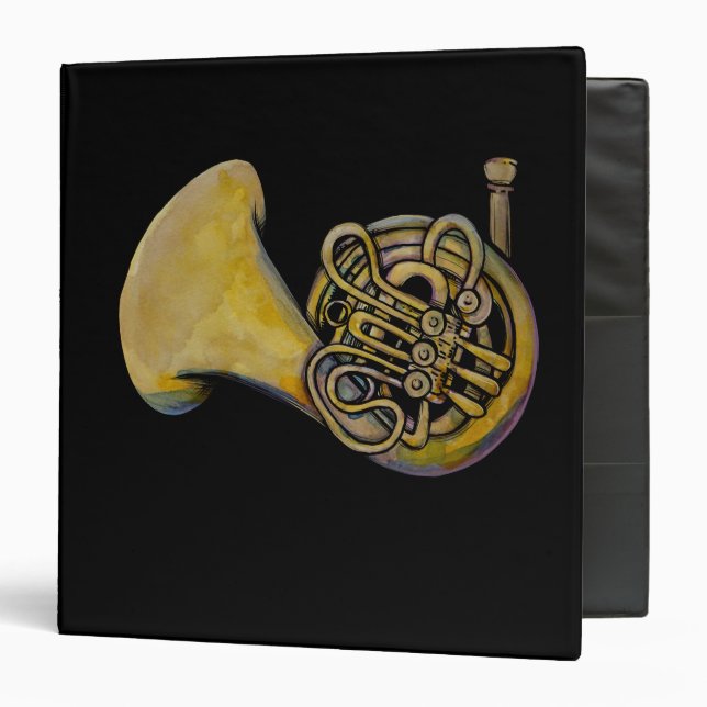French Horn band music class teacher               3 Ring Binder (Front/Inside)