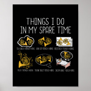 French Horn Big Band Orchestra Instrument Music Poster