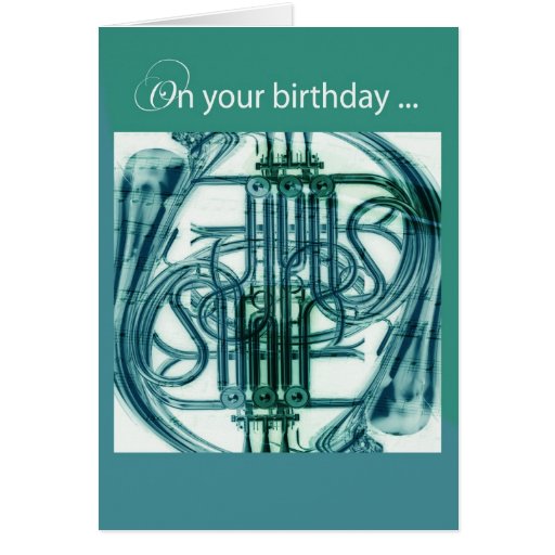 French Horn Birthday Card | Zazzle