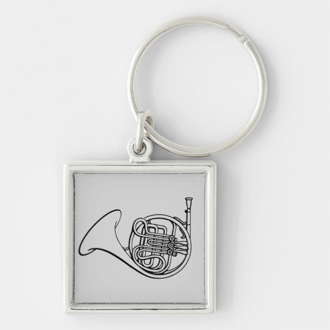 French Horn brass band music Keychain (Front)