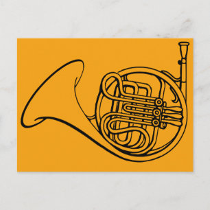 French Horn brass band music Postcard