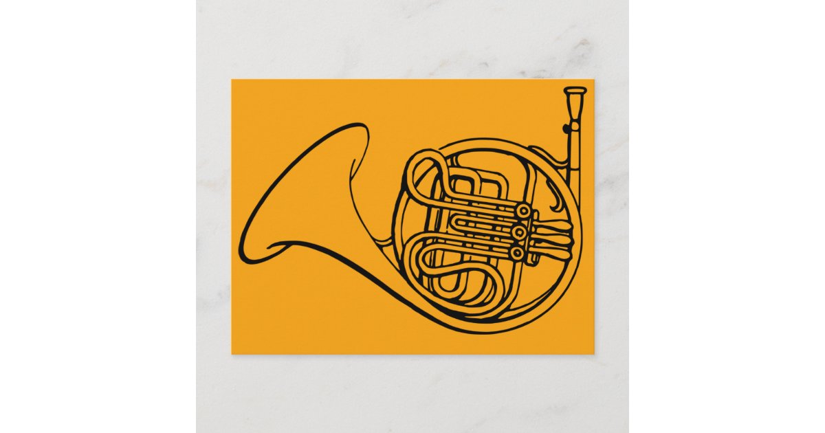 French Horn brass band music Postcard Zazzle