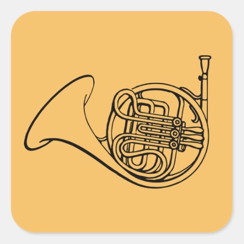 French Horn brass band music Square Sticker