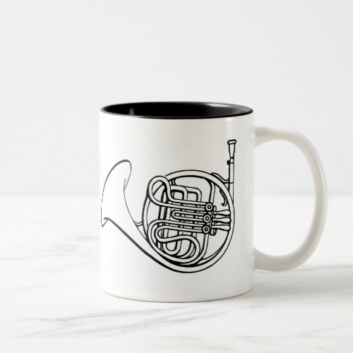 French Horn brass band music Two_Tone Coffee Mug