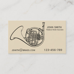 French Horn brass Teacher or tutor Business Card