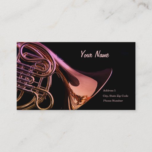 Customizable French Horn Business Card