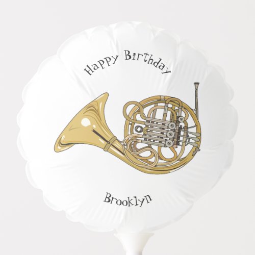 French horn cartoon illustration balloon