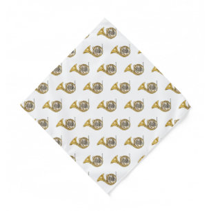 French horn cartoon illustration bandana