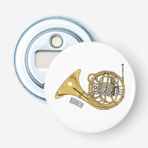 French horn cartoon illustration bottle opener