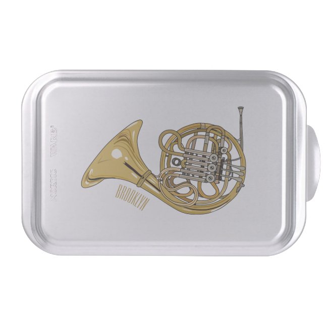 French horn cartoon illustration  cake pan (Front)