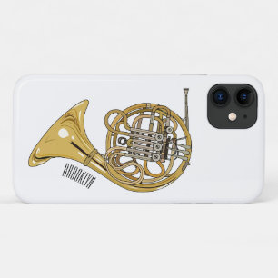 French horn cartoon illustration iPhone 11 case