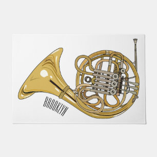 French horn cartoon illustration  doormat