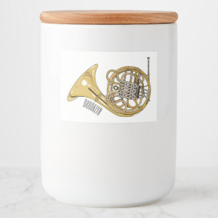 French horn cartoon illustration food label