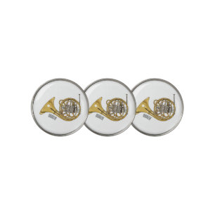 French horn cartoon illustration golf ball marker