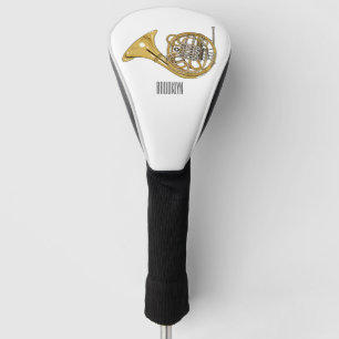 French horn cartoon illustration golf head cover