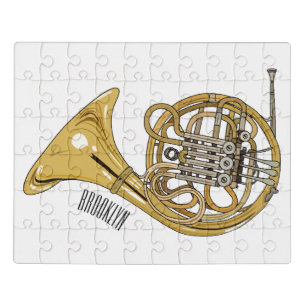 French horn cartoon illustration  jigsaw puzzle